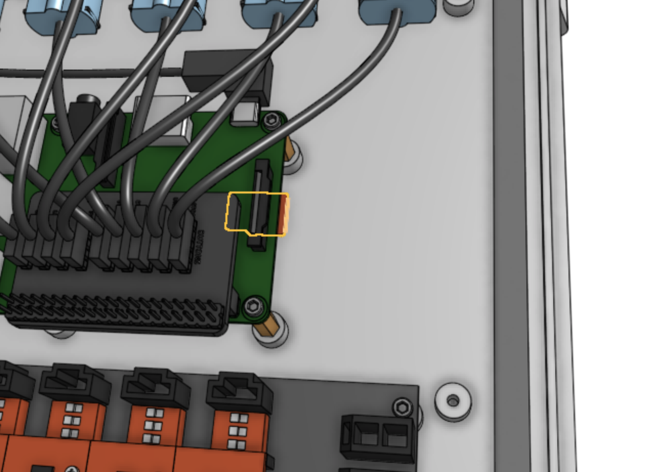 MicroSD card slot on the Raspberry Pi 3