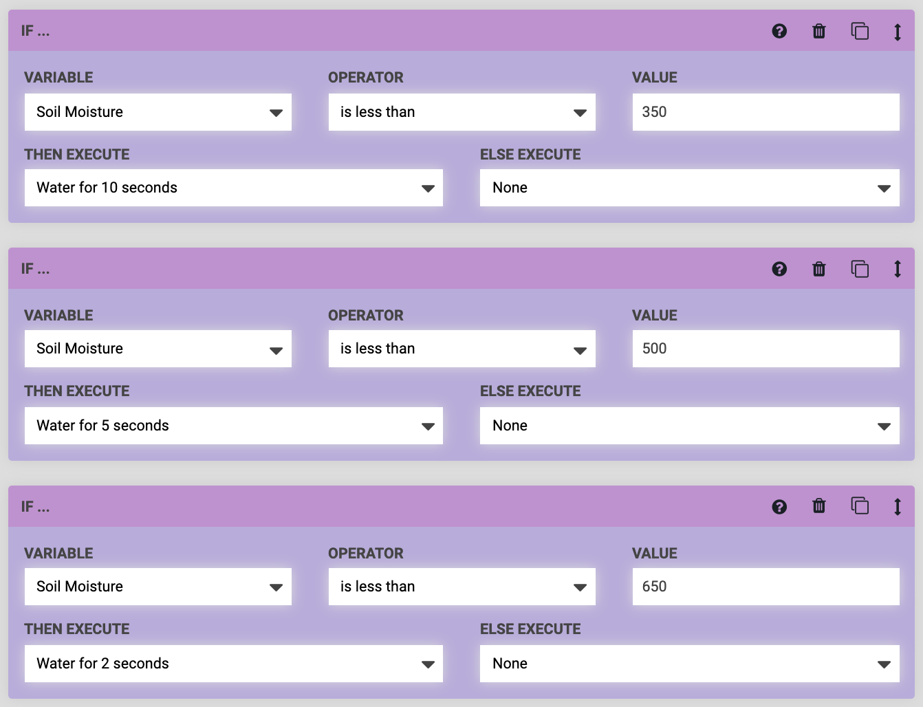 more watering amount decisions