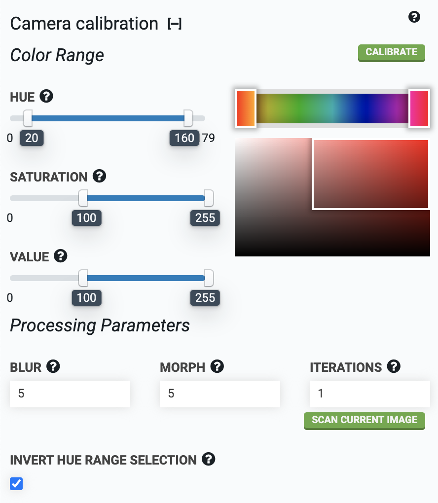 calibration color range input