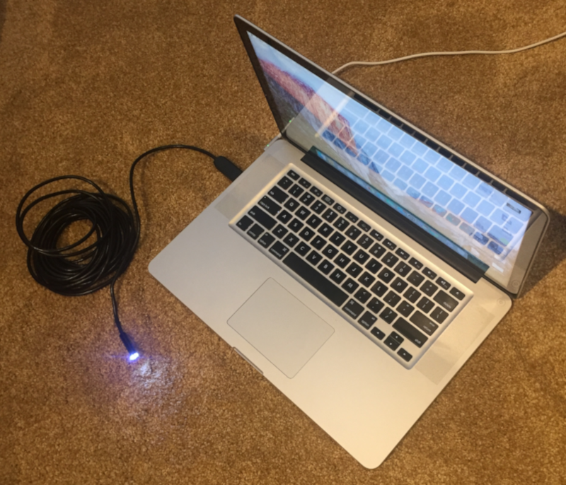 camera plugged into laptop