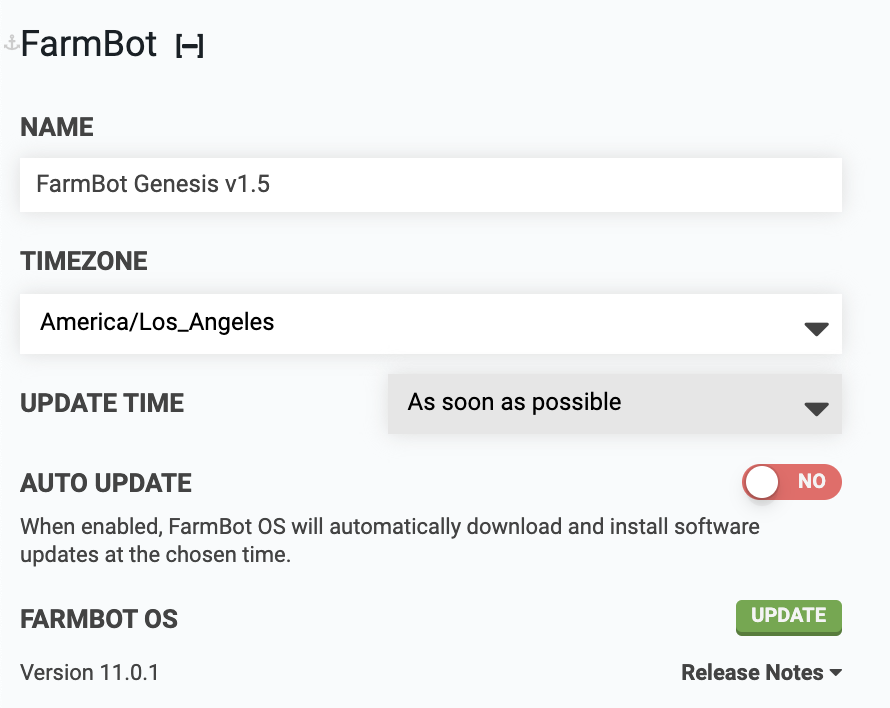 farmbot settings