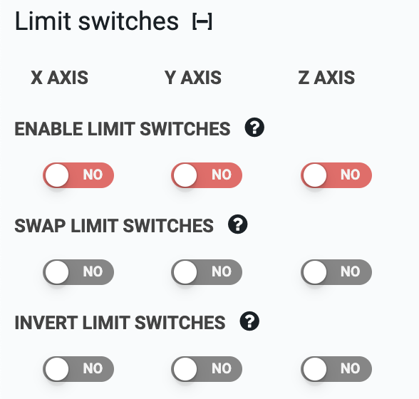 limit switch settings