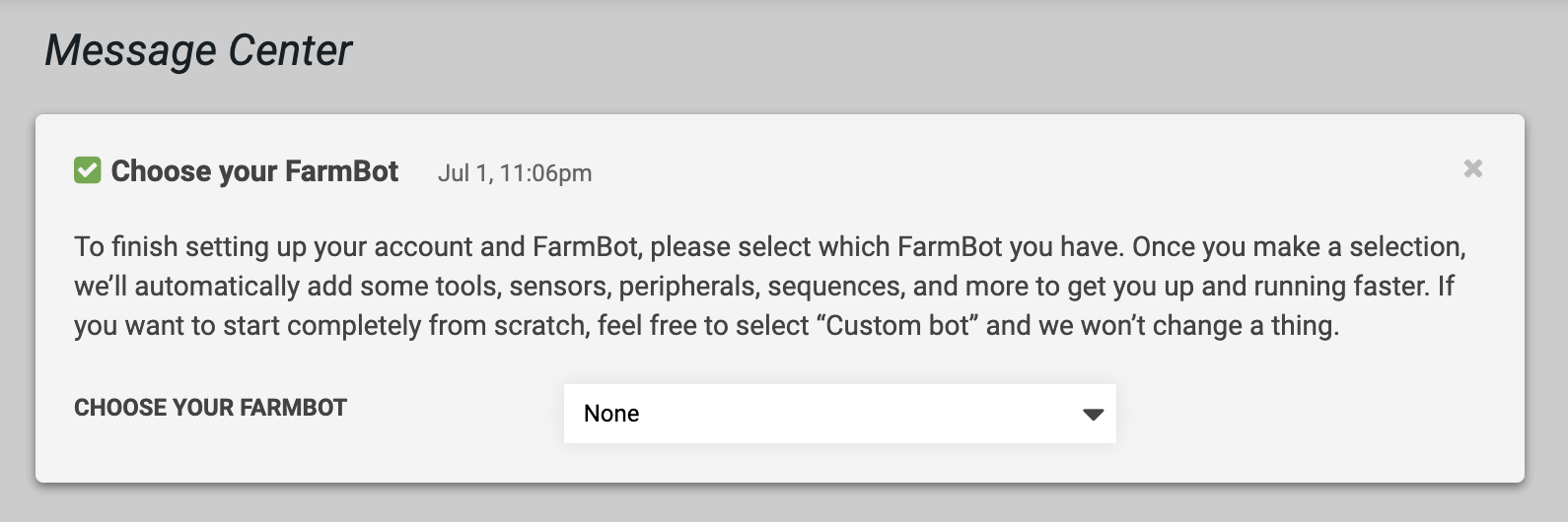 choose your farmbot