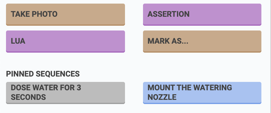 pinned sequences in add command panel