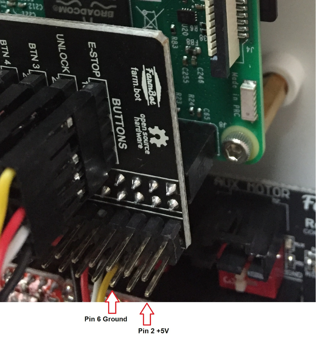 pi adapter board with 5v and ground pins labeled