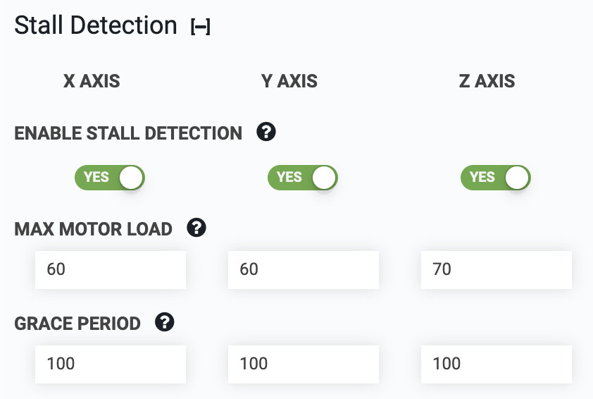 stall detection settings