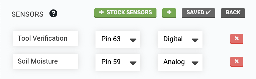 edit sensors