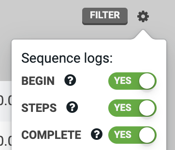 log settings menu