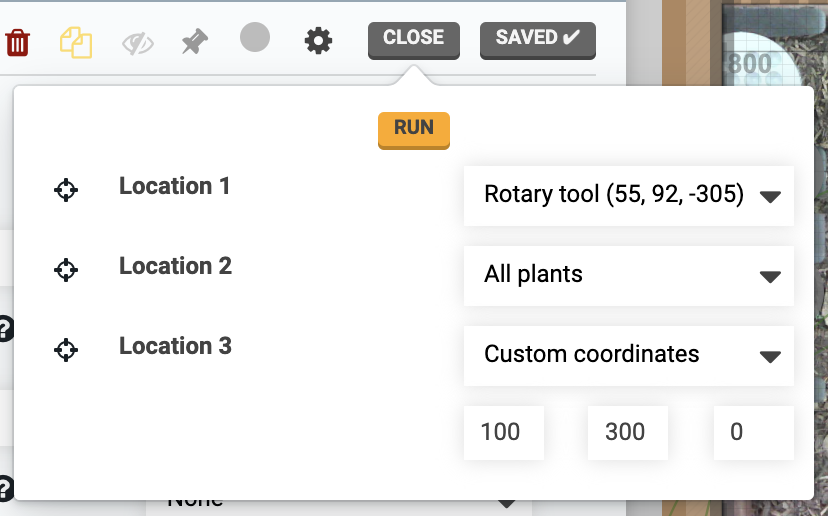 multiple variable run button