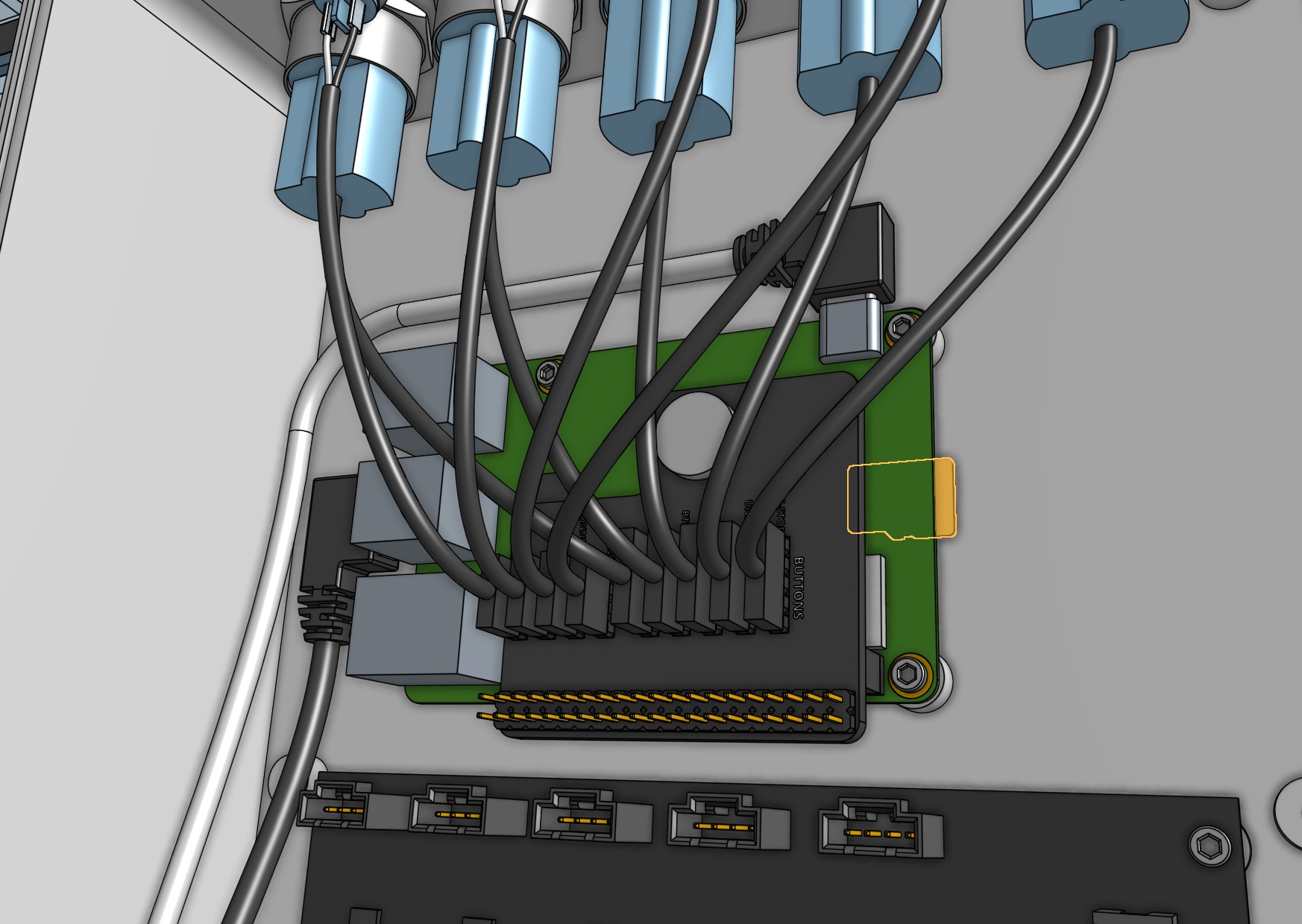 MicroSD card slot on the Raspberry Pi 3