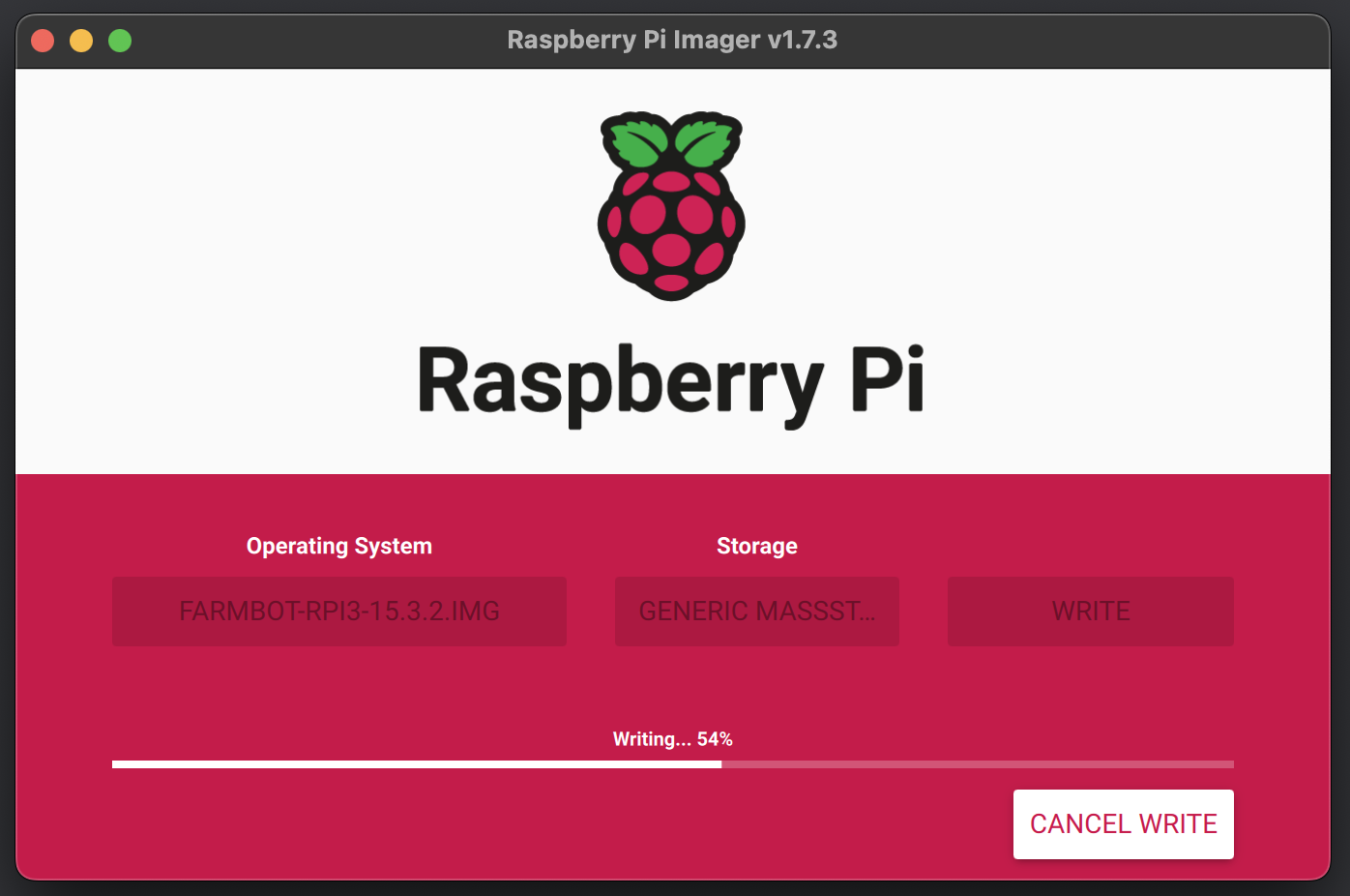 raspberry pi imager writing